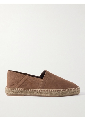 TOM FORD - Barnes Textured-Leather Espadrilles - Men - Brown - UK 6