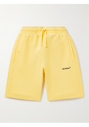 OFF-WHITE™ KIDS - Logo-Print Cotton-Jersey Drawstring Shorts - Men - Yellow - Age 10