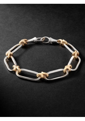 ANNOUSHKA - Knuckle Heavy 14-Karat Gold and Sterling Silver Chain Bracelet - Men - White