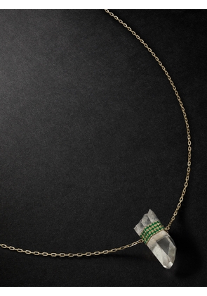 JIA JIA - Triple Bar Gold, Crystal Quartz and Emerald Necklace - Men - Gold
