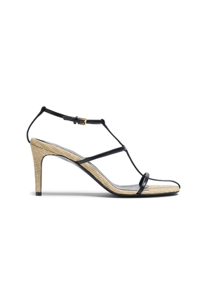 Khaite Cage Raffia and Leather Sandals - Moda Operandi