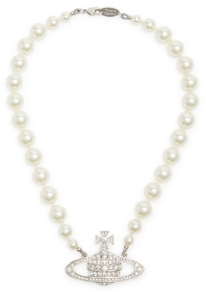 Vivienne Westwood Bas Relief Orb-embellished Pearl Choker - Silver/white - One Size