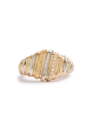 Yvonne Leon Chevalière Gaufrette 9kt Gold and White Gold Ring - 53 (UK N / US 6.75)