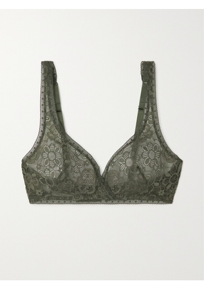 Eres - Heureux Stretch-lace Soft-cup Triangle Bra - Green - 32A,34A,36A,32B,34B,36B,32C,34C,36C