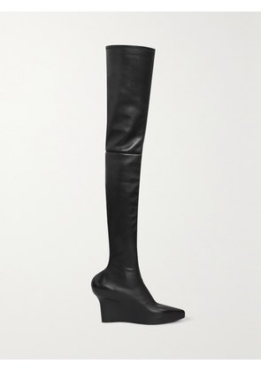 Givenchy - Leather Over-the-knee Wedge Boots - Black - IT36,IT36.5,IT37.5,IT38,IT38.5,IT39,IT39.5,IT40,IT40.5,IT41