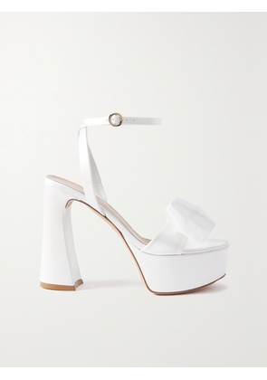 Gianvito Rossi - 120 Bow-embellished Satin Platform Sandals - White - IT34,IT35,IT36,IT36.5,IT37,IT37.5,IT38,IT38.5,IT39,IT39.5,IT40,IT40.5,IT41,IT41.5,IT42