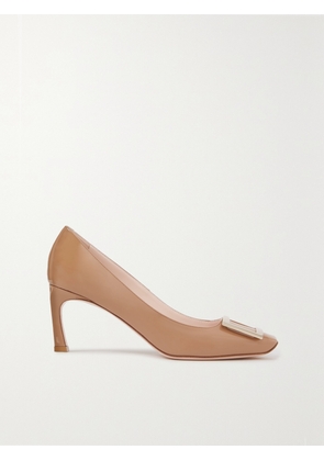 Roger Vivier - Belle Vivier Trompette 70 Embellished Patent-leather Pumps - Neutrals - IT34,IT35.5,IT36,IT36.5,IT37,IT37.5,IT38,IT38.5,IT39,IT39.5,IT40,IT40.5,IT41,IT41.5,IT42