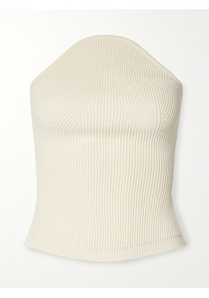KHAITE - Jericho Strapless Ribbed-knit Top - Ivory - x small,small,medium,large,x large