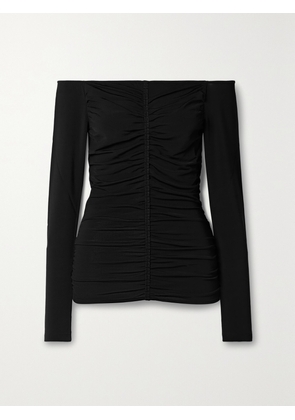 Givenchy - Off-the-shoulder Ruched Stretch-jersey Top - Black - FR 34,FR 36,FR 38,FR 40,FR 42,FR 44