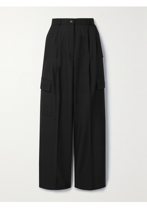 The Frankie Shop - Maesa Pleated Woven Wide-leg Cargo Pants - Black - x small,small,medium,large,x large
