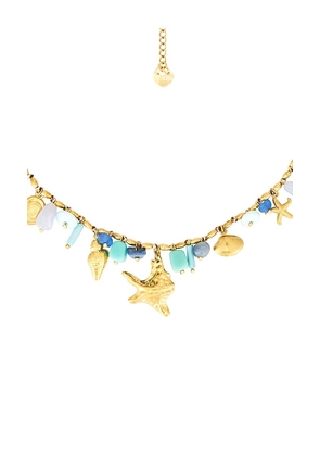 BRACHA Azzure Charm Necklace in Metallic Gold.