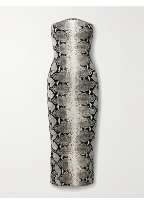 KHAITE - Rumer Strapless Jacquard-knit Midi Dress - Cream - x small,small,medium,large,x large