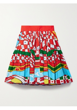 Dolce & Gabbana - Gathered Printed Cotton-poplin Mini Skirt - IT36,IT38,IT40,IT42,IT44,IT46,IT48