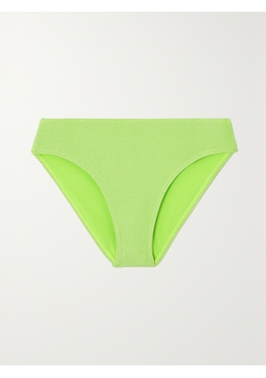 GOOD AMERICAN - Sparkle Metallic Neon Bikini Briefs - Green - 01,2,3,4,5,6,7,8