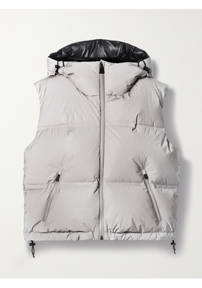 Aztech Mountain - Snowbird Cropped Quilted Shell Hooded Down Vest - Gray - IT38,IT40,IT42,IT44,IT46,IT48