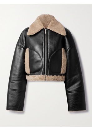 HALFBOY - Cropped Shearling Jacket - Black - x small,small,medium,large,x large