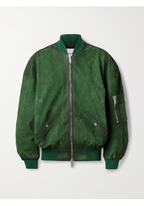 HALFBOY - Oversized Suede Bomber Jacket - Green - x small,small,medium,large,x large