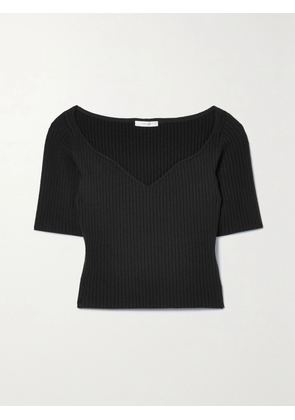 The Row - Grais Cropped Ribbed Wool Top - Blue - x small,small,medium,large,x large