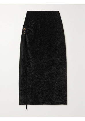 Jacquemus - Embellished Stretch-velour Midi Skirt - Black - x small,small,medium,large,x large