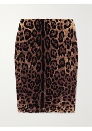 Dolce & Gabbana - Leopard-print Cotton-blend Chenille Mini Skirt - Animal print - IT36,IT38,IT40,IT42,IT44,IT46,IT48