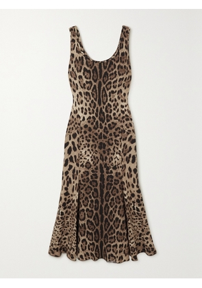 Dolce & Gabbana - Leopard-print Chenille Midi Dress - Animal print - IT36,IT38,IT40,IT42,IT44,IT46,IT48,IT50