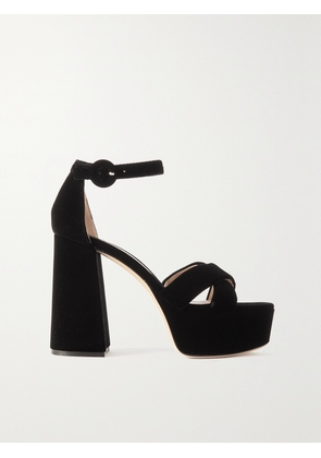 Gianvito Rossi - Sheridan 110 Velvet Platform Sandals - Black - IT35,IT35.5,IT36,IT36.5,IT37,IT37.5,IT38,IT38.5,IT39,IT39.5,IT40,IT40.5,IT41,IT41.5,IT42