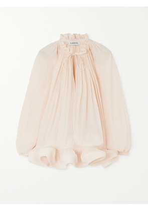 Lanvin - Ruffled Gathered Charmeuse Blouse - Pink - FR 34,FR 36,FR 38,FR 40,FR 42,FR 44