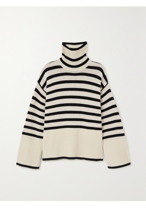 TOTEME - Striped Wool-blend Turtleneck Sweater - Neutrals - x small,small,medium,large