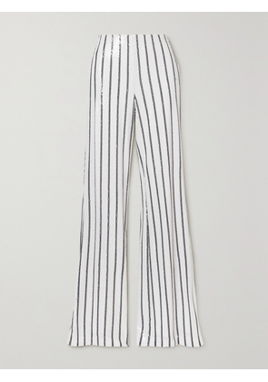 L'AGENCE - Sapphire Striped Sequined Slim-leg Crepe Pants - White - US0,US2,US4,US6,US8,US10,US12