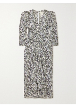 Isabel Marant - Albini Asymmetric Printed Silk-blend Crepe Dress - Ecru - FR 34,FR 36,FR 38,FR 40,FR 42,FR 44,FR 46