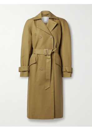 Tibi - Belted Double-breasted Cotton-gabardine Trench Coat - Brown - xx small,x small,small,medium,large