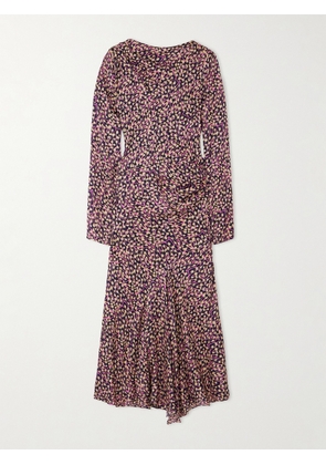 Isabel Marant - Ulani Asymmetric Gathered Crepe Midi Dress - Purple - FR 34,FR 36,FR 38,FR 40,FR 42,FR 44