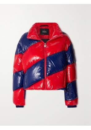 Perfect Moment - Super Mojo Striped Quilted Glossed Down Jacket - Red - x small,small,medium,large