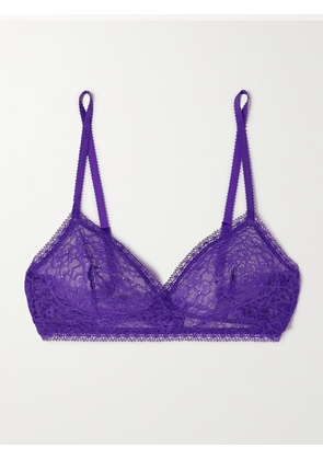 Eres - Pensees Douce Stretch-lace Soft-cup Triangle Bra - Purple - 32A,36A,32B,34B,36B,32C,34C,36C