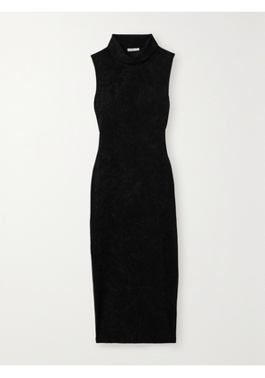 James Perse - Stretch-velvet Turtleneck Midi Dress - Black - 01,2,3,4