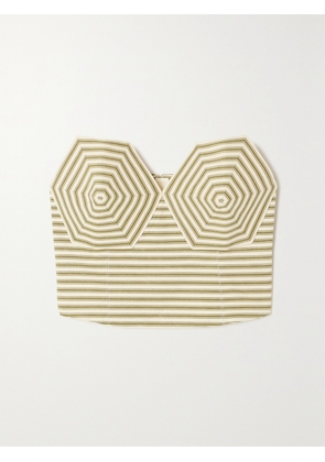 MARA HOFFMAN - + Net Sustain Striped Tencel™ Lyocell-blend Twill Bustier Top - Green - US00,US0,US2,US4,US6,US8,US10,US12