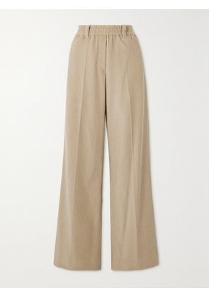 Brunello Cucinelli - Cotton-blend Corduroy Wide-leg Pants - Neutrals - IT36,IT38,IT40,IT42,IT44,IT46,IT48,IT50