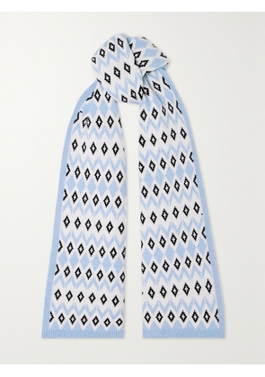 Arch4 - Fair Isle Cashmere Scarf - Blue - One size