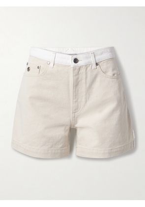 Stella McCartney - + Net Sustain Two-tone Organic Denim Shorts - White - 24,25,26,27,28,29,30,31,32