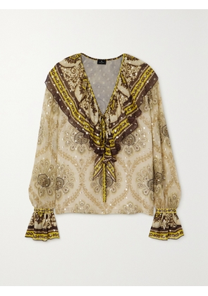 Etro - Paisley-print Metallic Fil Coupé Silk-blend Blouse - Gold - IT36,IT38,IT40,IT42,IT44,IT46,IT48,IT50