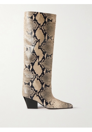 Paris Texas - Jane Snake-effect Leather Knee Boots - Animal print - IT36,IT36.5,IT37,IT37.5,IT38,IT38.5,IT39,IT39.5,IT40,IT40.5,IT41,IT41.5