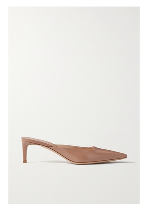 Gianvito Rossi - Tokio 55 Glossed-leather Mules - Neutrals - IT35,IT36,IT36.5,IT37,IT37.5,IT38,IT38.5,IT39,IT39.5,IT40,IT40.5,IT41,IT41.5,IT42