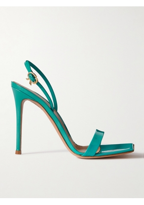 Gianvito Rossi - Ribbon 105 Patent-leather Slingback Sandals - Blue - IT35,IT36,IT36.5,IT37,IT37.5,IT38,IT38.5,IT39,IT39.5,IT40,IT40.5,IT41,IT42