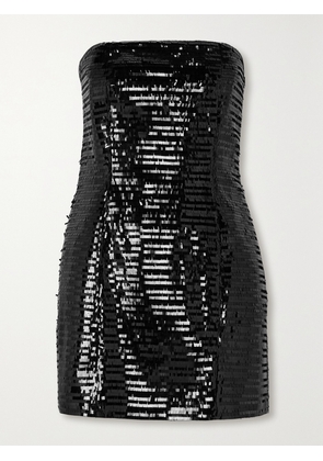A.L.C. - Elsie Strapless Sequined Satin Mini Dress - Black - US00,US0,US2,US4,US6,US8,US10,US12,US14