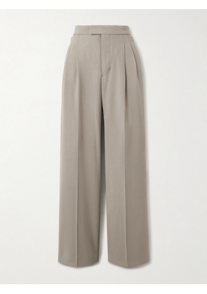 AMI PARIS - Pleated Wide-leg Crepe Pants - Brown - FR 32,FR 34,FR 36,FR 38,FR 40,FR 42,FR 44