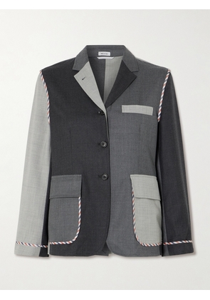 Thom Browne - Canvas-trimmed Patchwork Wool Blazer - Gray - IT38,IT40,IT42,IT44