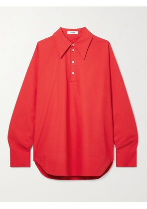 INTERIOR - The Regatta Oversized Cotton-poplin Shirt - Red - x small,small,medium,large,x large