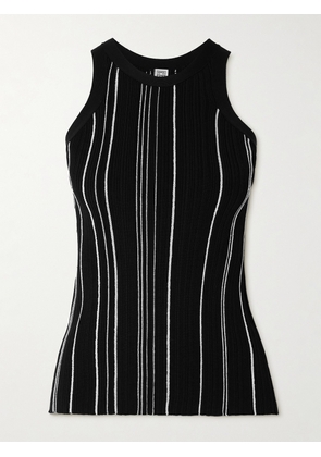 TOTEME - Striped Ribbed-knit Tank - Black - xx small,x small,small,medium,large,x large