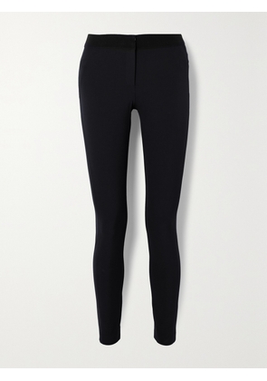 Veronica Beard - Grosgrain-trimmed Stretch-scuba Leggings - Blue - US0,US2,US4,US6,US8,US10,US12,US14,US16,US18