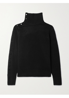 Proenza Schouler - Button-detailed Cashmere-blend Turtleneck Sweater - Black - x small,small,medium,large